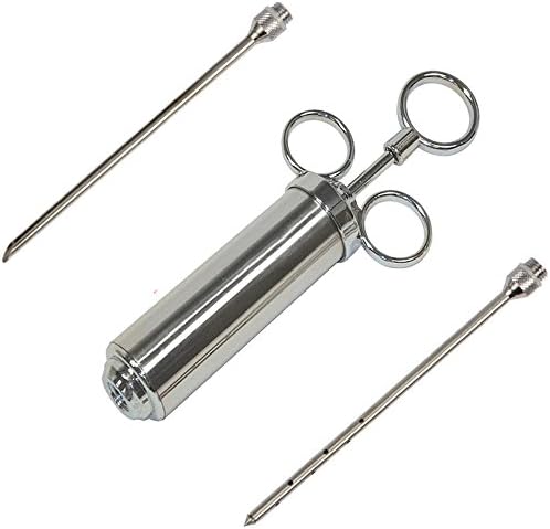 304 Stainless Steel Meat Injector Kit with 2 Professional Marinade Needles, 2-oz barrel