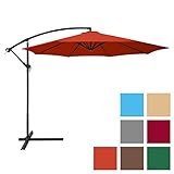 Best Choice Products 10ft Offset Hanging Outdoor Market Patio Umbrella w/Easy Tilt Adjustment - Rust