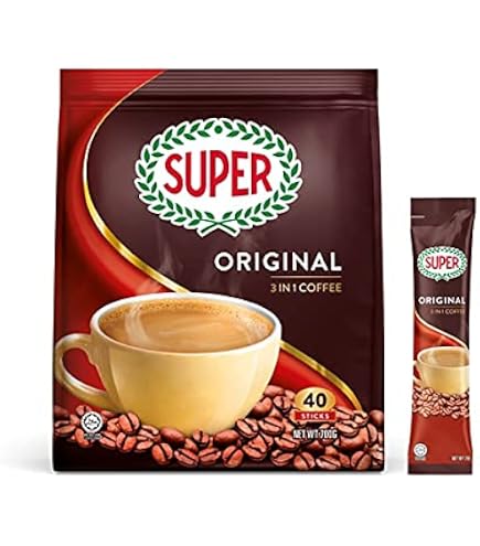 Super 3-In-1 Instant Charcoal Roasted White Coffee With Brown Sugar 10 Sachets X 36g Malaysia