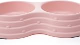 KuTi Kai Double Dog Bowls Premium Removable Stainless Steel with Scoop Pink view 5