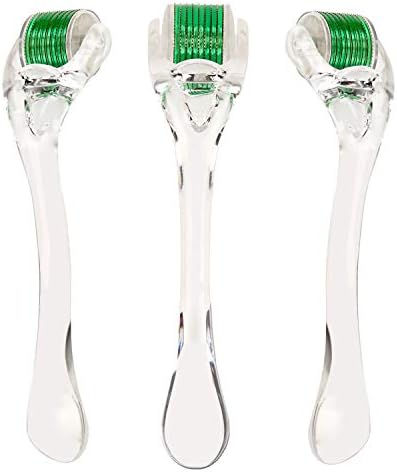 Microneedle Derma Roller for Face and Body [ 3 Pack ] - 540 Titanium Micro Needles .25mm – Professional Micro-Roller Microneedle Roller with Storage Case (1st Version)