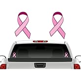 4 Pink Cancer Ribbon 6'' Sticker Decals Breast Cancers Vinyl Vehicle Decal Stickers (Pink Ribbons)
