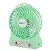 Innobay 4-inch Mini Hand Held Portable USB Fan Powered by Premium 2600mAh 18650 Lithium Rechargeable Battery, 4 blades, 3 Switches for Wind Speeds Control, 1 Led Lamp on Side, Charged by Micro USB Cable via USB Port of Notebook/ Computer/ Car Charger/ Power Bank/ 5V DC USB Wall Charger (not included), Personal Fan for Indoor and Outdoor Activities as Camping, Hiking, Backpacking, Biking, Paddling, Boating, Fishing and More (Green)