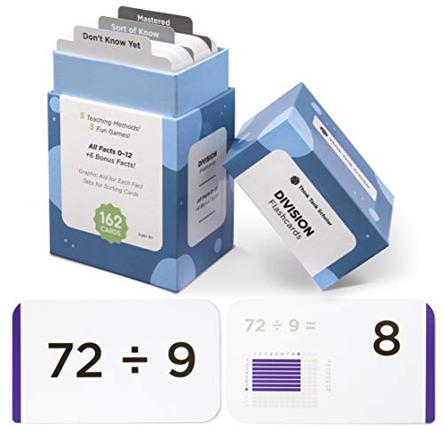 Think Tank Scholar 162 Division Flash Cards Full Box Set | All Facts 0-12 Color Coded | Best for Kids in 3rd, 4th, 5th & 6th Grade