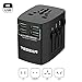 Universal Travel Adapter, International Power Adapter with 4 High Powered Smart USB Charging Ports and US/EU/UK/AU Plugs for Europe USA UK France Germany Japan and More Than 160 Countries, Black
