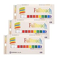 Hagoromo Fulltouch 10-Color Mix Chalk 12pcs - (White, Red, Yellow, Blue, Green, Brown, Purple, Orange, Vermillion Red, Yellow Green) 12 Pieces x 3 Boxes (36 pcs Total) - Imported from Japan
