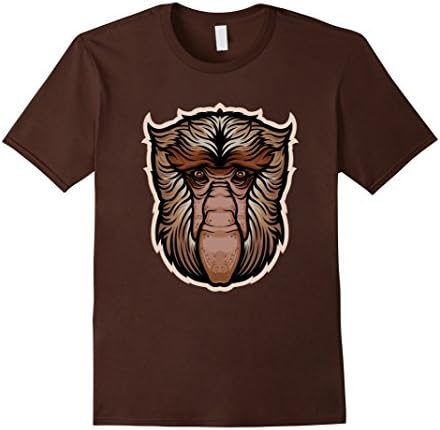 Men's Proboscis Long Nosed Monkey Asian Borneo Wildlife T Shirt Medium Brown