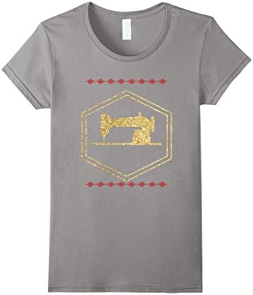 Womens Golden sewing machine T-Shirt for Men and Women Small Slate