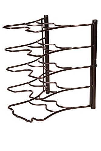 (Bronze) Kitchen Storage Solutions Cabinet Pan Rack Organizer Kitchen Shelves Pot Rack Pot Holder for Roasting Frying Pans Fits Inside Your Cabinet Pot Hangers Kitchen Organizers - Image 3