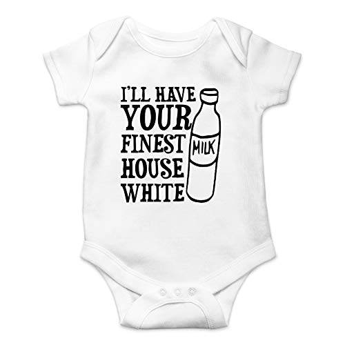 I'll Have Your Finest House White - Wine Lover - Funny Cute Infant Creeper, One-Piece Baby Bodysuit (White, Newborn) - Thumbnail 3