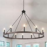 ETONIMERR Wagon Wheel Chandelier 12-Light 38-Inch