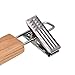 Ollieroo 10PK High Grade Solid Gugertree Wooden Pants Skirt Hangers Wood Trouser Slacks Hangers with Polished Chrome Hook and Adjustable Chrome Clips