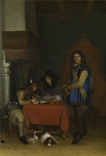 Polyster Canvas ,the Imitations Art DecorativeCanvas Prints Of Oil Painting 'Gerard Ter Borch An Officer Dictating A Letter ', 10 X 15 Inch / 25 X 37 Cm Is Best For Kitchen Decor And Home Decor And Gifts