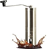 Eugenys Manual Coffee Grinder - Best Ceramic Burr Grinder for French Press, Aeropress & Pour Over - Portable Stainless Steel Coffee Mill with Adjustable Conical Burr - With Coffee Scoop - Bonus E-Book