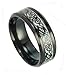 Tanyoyo Luminou Black Celtic Dragon Rings For Men Women stainless steel Luminou Glow Wedding Band Jewelry