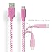 [3 Pack] Fasgear Micro USB(3ft,6ft,10ft) - Premium Charging Cables [Braided Nylon] for Samsung, Nexus, LG, Android Smartphone and More (Pink)