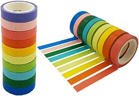 Washi Masking Tape,Wrapping Tape Decorative Craft,DIY Crafts Decorative Washi Tape Scrapbooking Stickers Tape (20 Rolls)