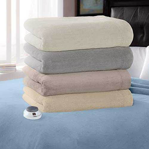 SoftHeat by Perfect Fit | Luxurious Velvet Plush Heated Electric Warming Blanket with Safe & Warm Low-Voltage Technology (King, Gray) - Thumbnail 2