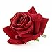 QtGirl Fabric Rose Hair Clips Flower Brooch for Women Teens at Party Ball Wedding (Red)