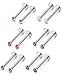 Jstyle 12 Pcs a Set 316L Stainless Steel 16G 2-4mm CZ Nose Piercing Labret Monroe Lip Rings Helix Tragus Cartilage Ear Piercings Studs 10mm Bar Length 2mm