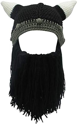 Men Women Knit Bearded Hats Handmade Wig Winter Warm Ski Mask Beanie
