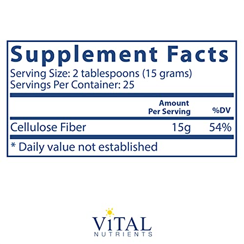 Vital Nutrients Cellulose Fiber Supports Normal Daily Bowel