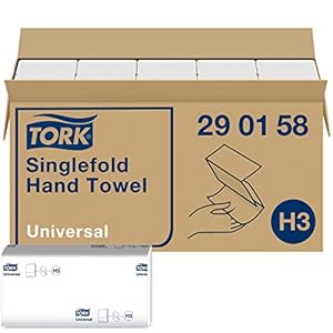 Tork Z-vouw papieren handdoeken universeel 290158 – H3 vouwhanddoeken voor papieren handdoek dispenser – 1-laags, wit…