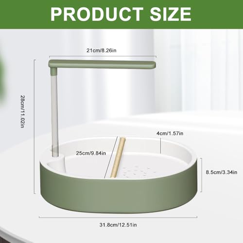 Nzkeuf Bird Shower Budgie, Budgie Shower, Automatic Bird Bath with Pump, Quiet Tub, Bird Bath with Circulation Tap for Parrots and Small Birds (Green)