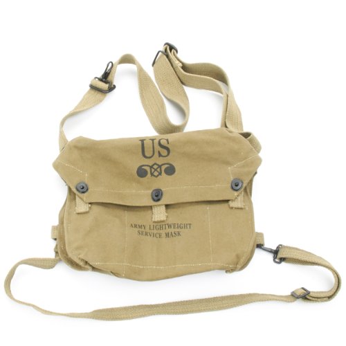 U.S. WWII Lightweight Canvas Gas Mask Bag WW2