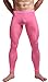 WUAMBO Men's Mesh Long Johns Slim Sexy Legging Tights Pink XL (Waist:32