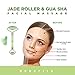 Hsility Jade Roller and Scraping Massager board Wrinkles Remover 100% Natural Facial Jade Stone Massager Face Eye Neck Beauty Roller For Slimming Firming Rejuvenate Skin