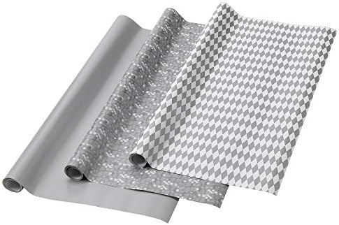 IKEA Christmas Wrapping Paper - Unique Cute Gift Wrap Rolls for Xmas Holiday - Decorative Sets for Men Women Kids Presents (Gray Vintage)