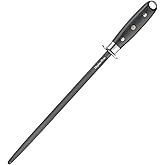 Elephas Plus 12 Inch Black Honing Rod, Sharpening Steel for Kitchen Knives – 12" Honing Steel – Craftsman Selection Series Handle Design Knife Sharpener