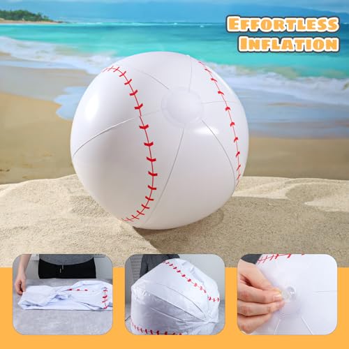 Shindel Inflatable Ball, Giant Inflatable Baseball for Kids 27 Inch Large Beach Ball for Party Favors Summer Swimming Pool Beach Game
