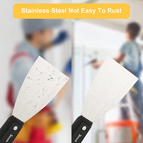7 PCS Drywall Tools,Putty Knife Scraper Tool,Stainless Steel Paint Scraper Spackle Knife,Drywall