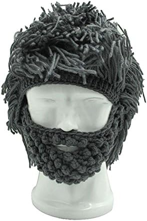 Zamplo Wig Beard Hats - Hobo, MAD Scientist, Rasta, Caveman Knitted Warm Winter Caps