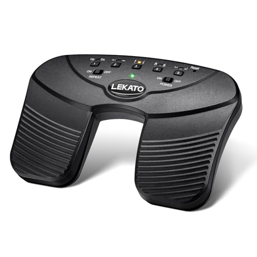 LEKATO Bluetooth Page Turning Pedal Silent Sheet Music Page Turner Foot Pedal for Tablet and Phone