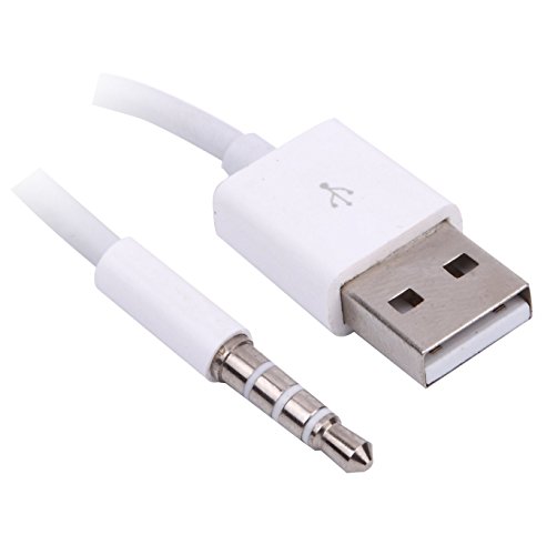 Josi Minea x2 Pcs 3.5mm Male AUX Plug to USB Male Adapter for Data Sync & Charging Cable Charger Converter Headphone Audio Extender Jack for iPod Shuffle 3rd/ 4th / 5th / 6th Gen [2 Pack - 3.3ft / 1M] - Thumbnail 4