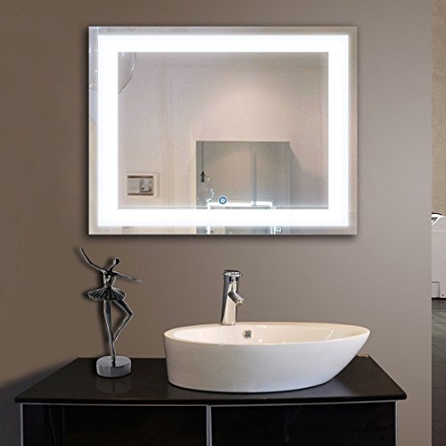 36*28 in. Horizontal LED Bathroom Silvered Mirror/Touch Button,(D-CK010-I)