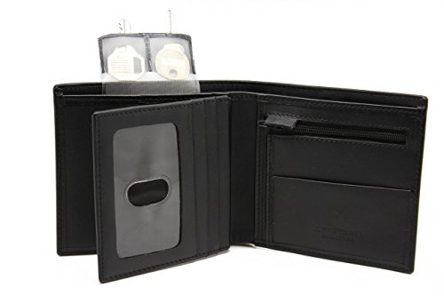 Genuine Calf Leather Euro Wide Bi-fold Wallet Mayfair with Gift Box (53-28)
