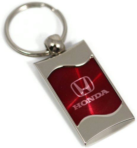 Honda Logo RED WAVE Keychain Chrome Key Fob Metal Key Ring Lanyard jdm