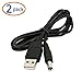 WOVTE USB 2.0 A to 5.5 mm x 2.1 mm 5 Volt DC Barrel Male Connector Jack Power Charger Cable Pack of 2