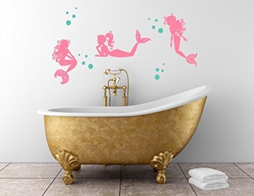 Mermaids and Bubbles Wall Decals, Kids Mermaid Decal, Girls Room Decor