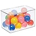 mDesign Plastic Playroom and Gaming Storage Organizer Box Containers with Hinged Lid for Shelves or Cubbies, Holds Small Toys, Building Blocks, Puzzles, Markers, Lumiere Collection, Clear