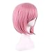 Short Pink Bob Wigs Straight Wig for Women Girls with Bangs 11 Inch BU029PK