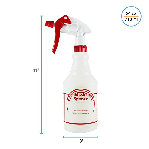 Houseables Spray Bottle Cleaner, Plastic, 24 Oz. Professional Sprayer, Adjustable Nozzle, Pack of 3