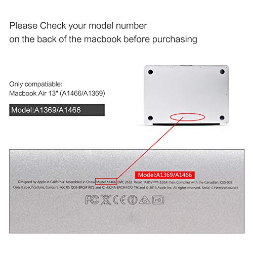 MacBook Air 13 Inch Case, TeenGrow Oil Paintings Rubberized Plastic Hard Protective Laptop Case Shell for Mac Air 13" (Model: A1369/A1466), The Great Wave