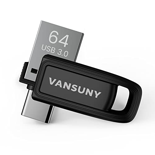 Vansuny 64GB USB-C Flash Drive - Dual USB A + C, Waterproof, OTG, for Smartphone, Tablet & More