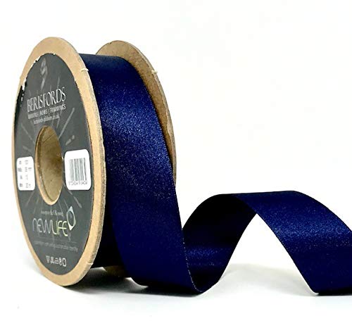 Berisfords 25mm 13 Navy NewLife Satin Ribbon 100% Recycled 20m reel