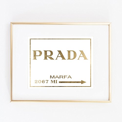 Prada Gold Foil Art Wall Print Marfa distance like Gossip 